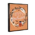 thumbnail image 3 of Stupell Industries Happy Haunts Halloween Wreath Graphic Art Jet Black Floating Framed Canvas Print Wall Art, Design by Arrolynn Weiderhold, 3 of 6