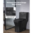 thumbnail image 2 of KFFKFF One-Piece Elongated Toilet, Dual-Flush 1.0/1.28 GPF, Bathroom Toilet with Comfortable Seat, Standard Height, Easy-to-Clean Skirted Design, 12″ Rough-In, Matte Black Finish, 2 of 9