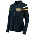 thumbnail image 2 of Women's 5th & Ocean by New Era Navy Cleveland Cavaliers Pullover Half-Zip Thumb Holes Jacket, 2 of 4