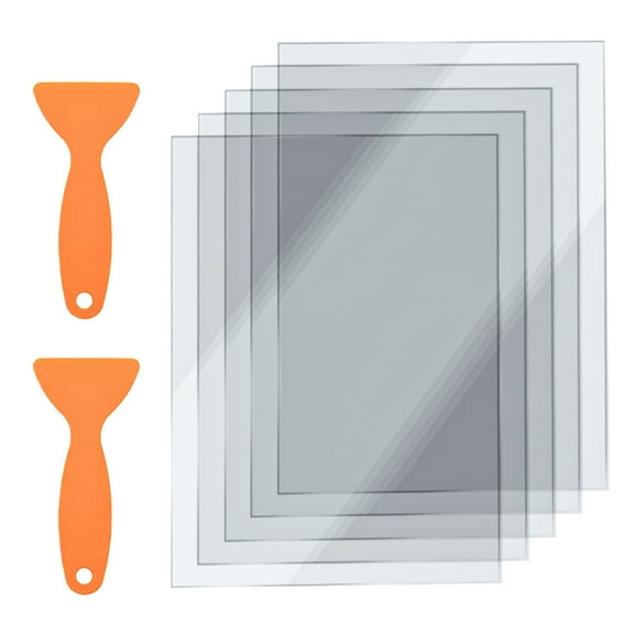 Pack Of 5 For 3D Printer Fep Film Transparent 140X200X0.1 Mm With Orange Scraper