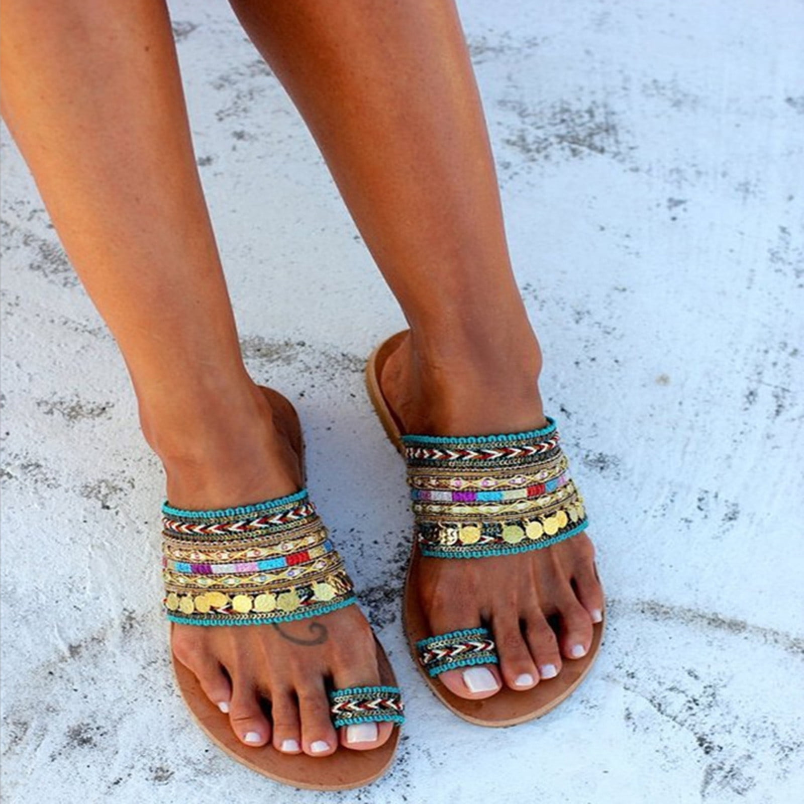 Leesechin Women Artisanal Sandals Flip-Flops Greek Style