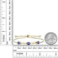 thumbnail image 5 of Gem Stone King 18K Yellow Gold Plated Silver Bracelet for Women Checkerboard Iolite Moissanite (1.97 Cttw), 5 of 5
