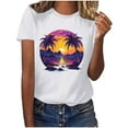 thumbnail image 2 of Teissuly Women's Fashion Crewneck Printed Short Sleeve T-shirt Casual Loose Shirt Tops, 2 of 7
