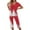 Red, variant on Lorytime Pjs Sets for Women Short Sleeve Christmas Tree Crew Neck Button Down Shirt Capri Pants Festive Sleepwear Gift