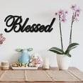thumbnail image 6 of Blessed Wooden Sign Unfinished Word Cutouts Unfinished Rustic Decorative Letter Laser Cut Wall Art for DIY Home Apartment Bathroom Living Room Farmhouse Baptism Tabletop Decoration 11.8x3.9in, 6 of 9