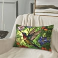 thumbnail image 4 of Plush Throw Pillow Covers, Stained Glass Hummingbird Art Pillow Cases with Invisible Zipper, Breathable Microfiber Pillow Cases Standard Size for Sleeping Bedroom Sofa Living Room 14x20, 4 of 5