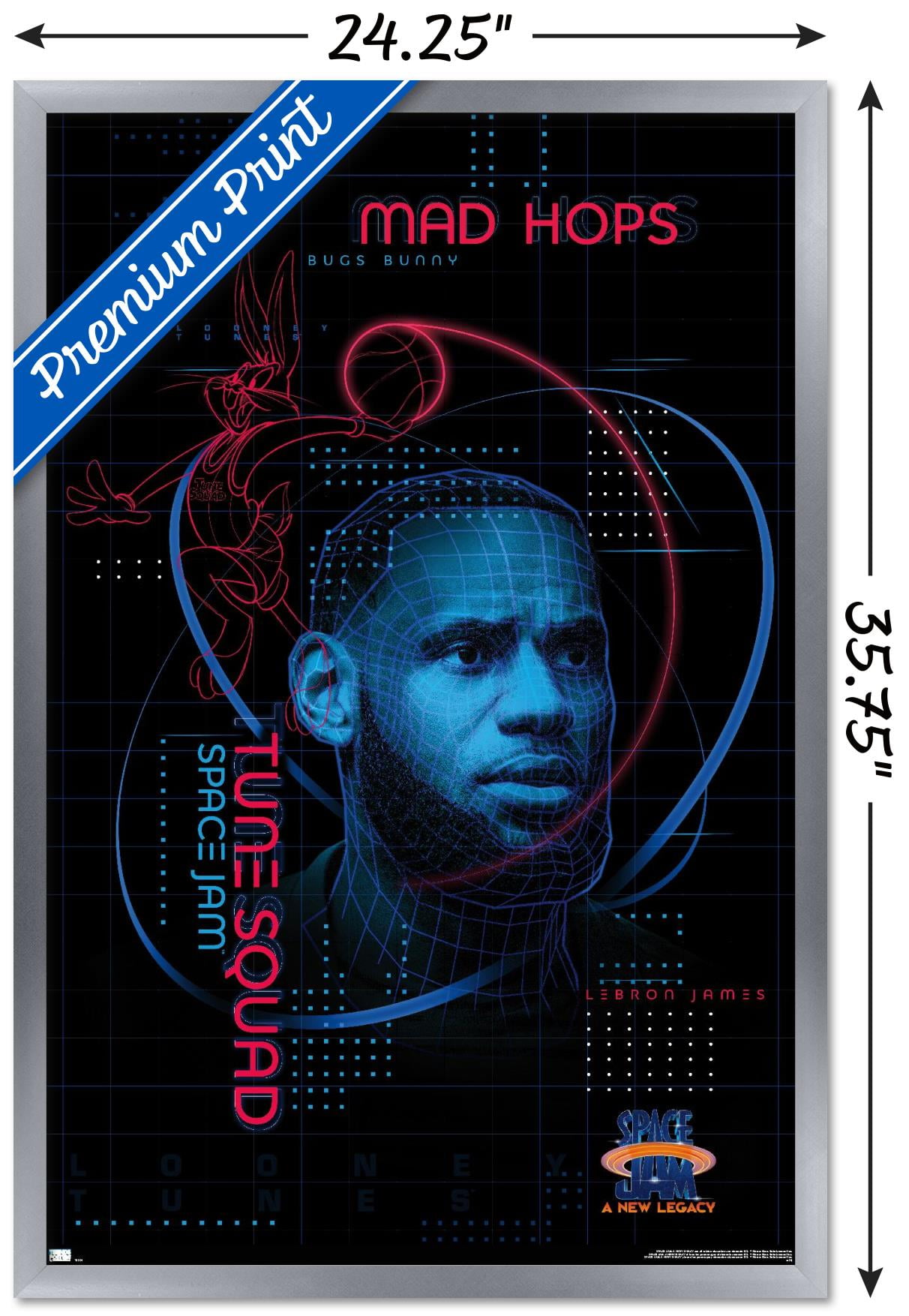 Space Jam: A New Legacy - Hologram Wall Poster, 22.375" x 34", Framed