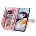 thumbnail image 2 of Allytech Wallet Case for OnePlus 11, Embossed Luxury PU Leather Case with Kickstand & Card Slots, Slim Zipper Pocket Detachable Wrist Strap Magnetic Clasp Anti-Drop Case - Pink, 2 of 6