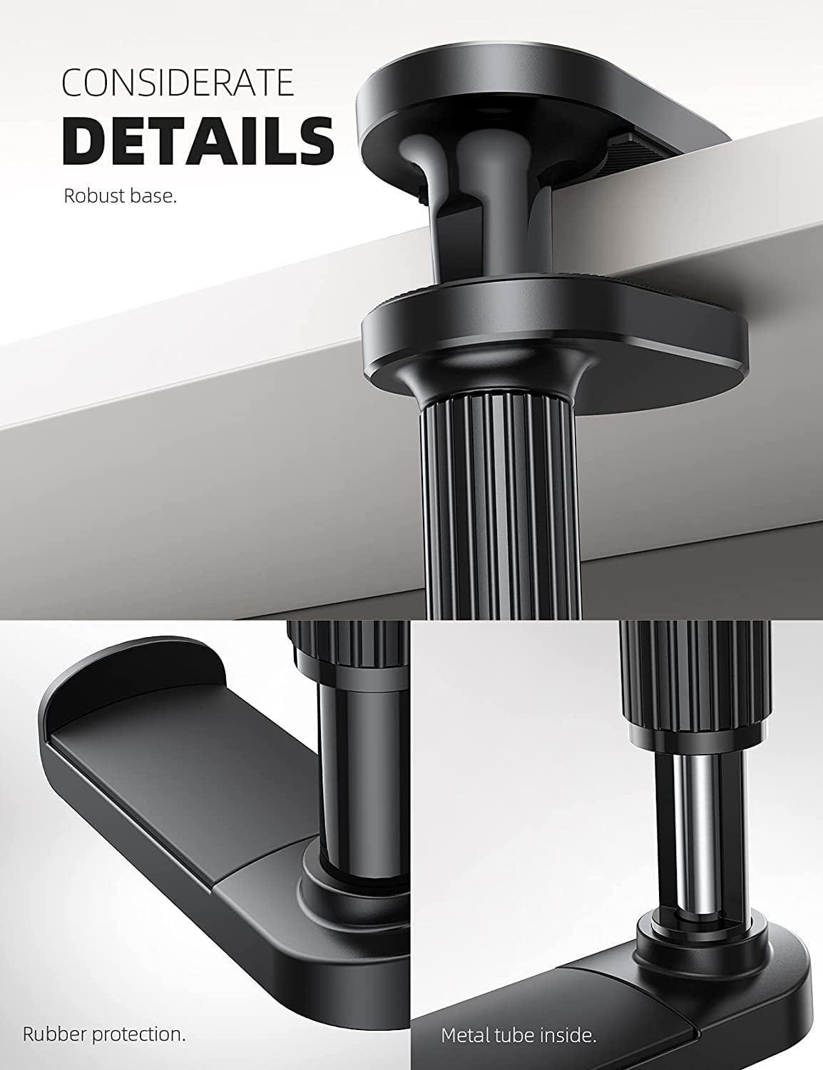 Lamicall Headphone Stand, Headset Hanger - Adjustable & 360 Degree Rotating Gaming Earphones Hook - Black