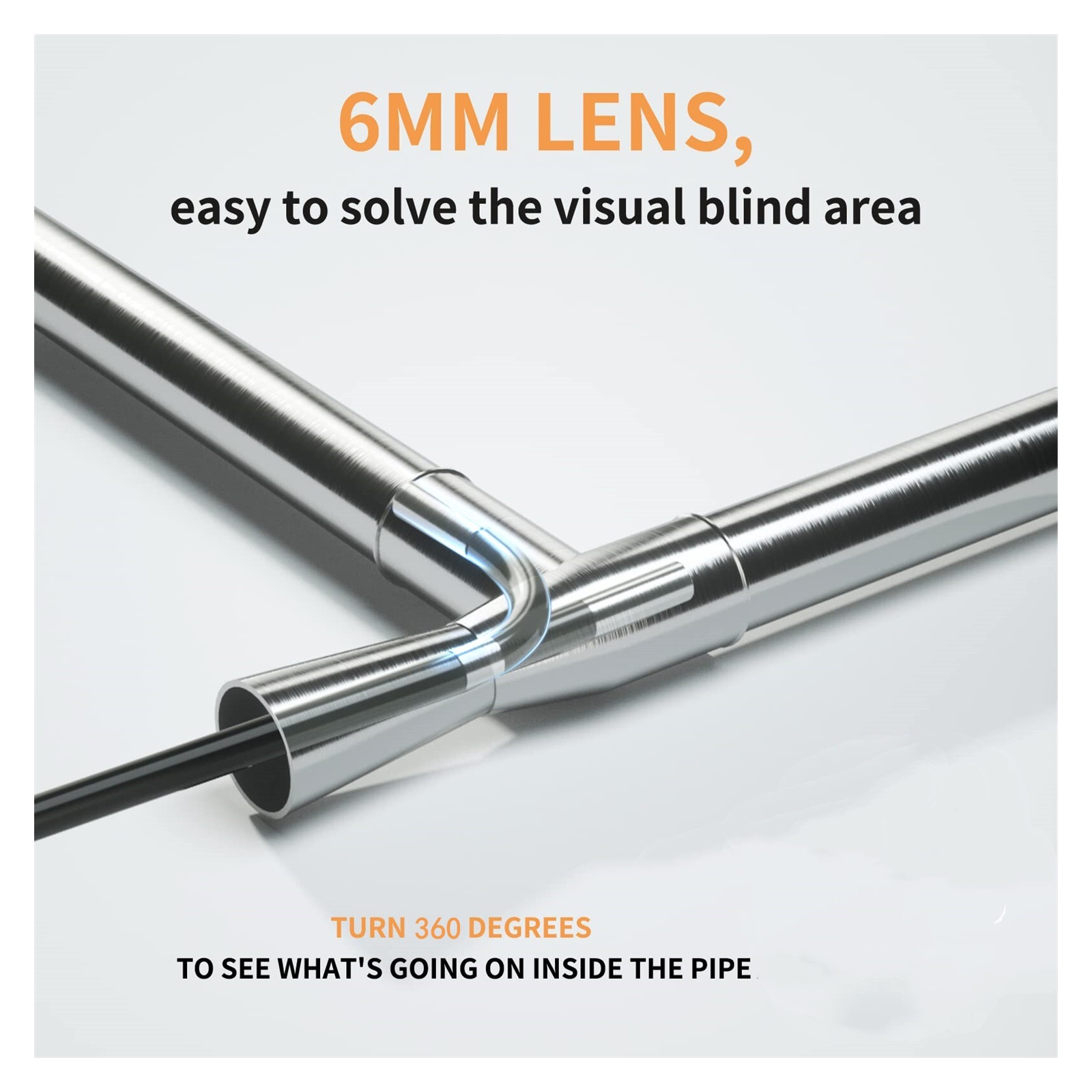1080P HD 2-Way Articulating Borescope With 2600 MAH Battery 6mm Endoscope Inspection Camera 360° Rotation ,Stunning Clarity