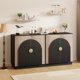 thumbnail image 2 of QinaQin Aparador buffet grande de 65 pulgadas con diseño acanalado y arco simétrico, repisas ajustables y amplio espacio de almacenamiento para comedor o cocina, 2 of 7
