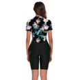 thumbnail image 2 of SWSMCLT Women's One Piece Bathing Suit Beach Tight One Piece Swimsuit High Neck Surf Short Sleeve Boyshort Swimwear Multicolored 14, 2 of 5