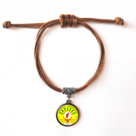 madagascar afnational emblem bracelet leather hide wristband brown jewelry