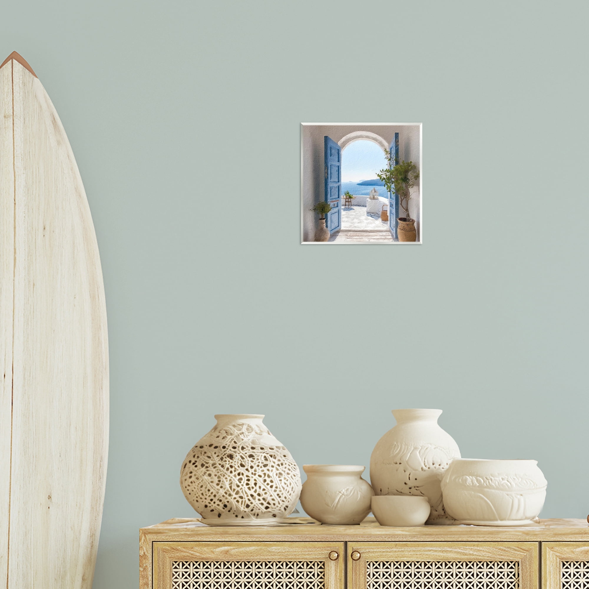 Stupell Industries Coastal Doorway to Sea Town & City Painting Unframed Art Print Wall Art, 12 x 12