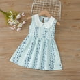 thumbnail image 2 of Lovskoo 6M-6Y Toddler Kids Baby Girls Cute Sleeveless Sundress Doll Collar Flower Print Vest Dress Princess Dress Light Blue, 2 of 9