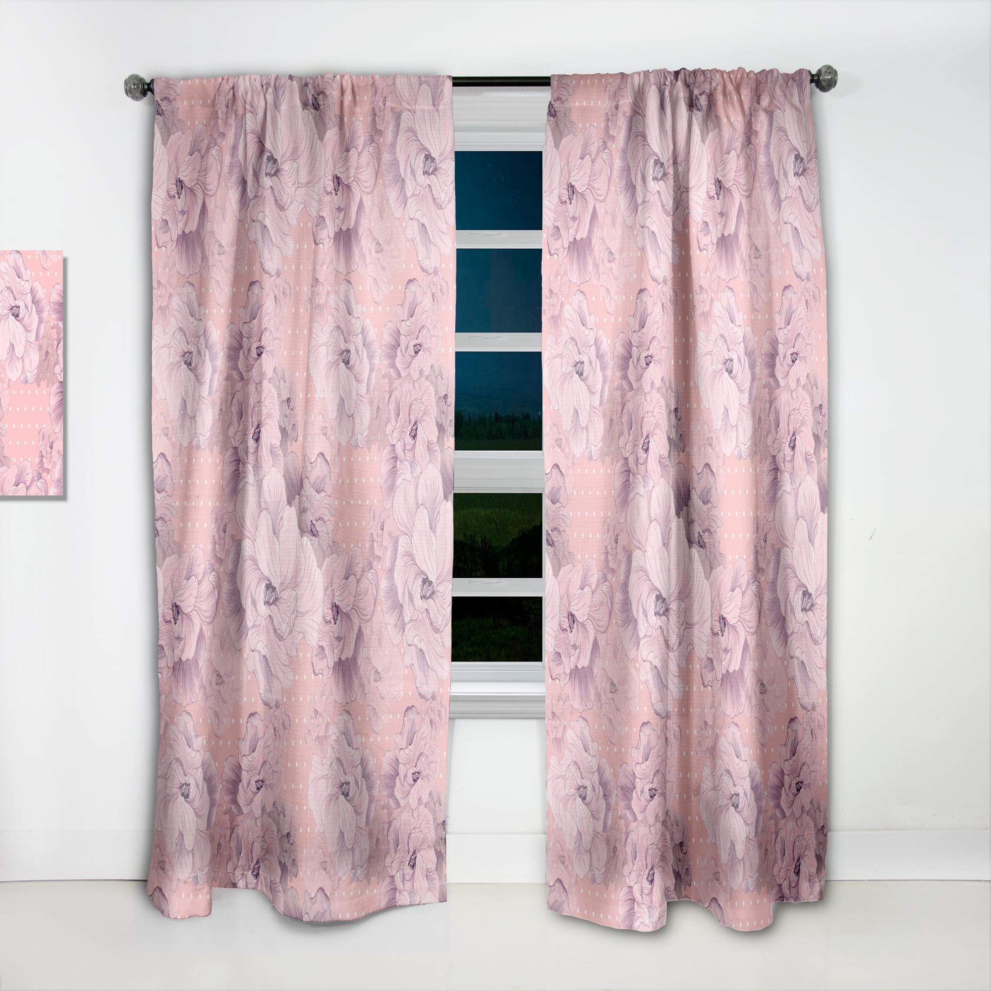 Designart 'Blossom Pink XI' Bohemian & Eclectic Curtain Panel