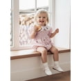 thumbnail image 5 of Cenuakty Baby 3M 6M 12M 18M Girls Romper, Short Sleeve Doll Collar Plaid Cherry Print Infant Bodysuit Summer Clothes, 5 of 9