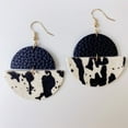 Aisiwm New Cow Pattern Animal Leather Earrings Women Round Water Drop