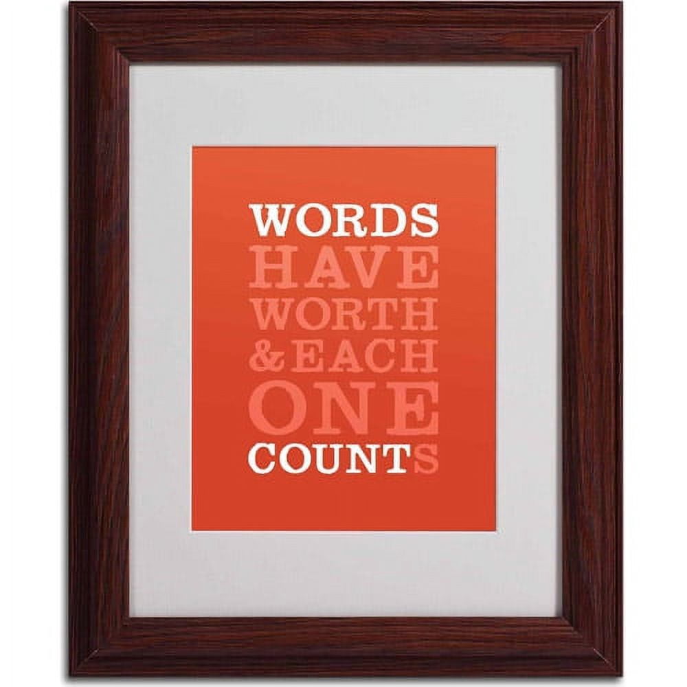 Trademark Fine Art "Words Worth II" Canvas Art by Megan Romo, Wood Frame