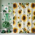 thumbnail image 3 of Shower Curtain, Country Yellow Sunflower Bee Waterproof Shower Curtain Set with Hooks for Bathroom Showers,Stalls and Bathtubs,60x72In Spring Floral Botanical, 3 of 9