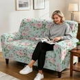thumbnail image 4 of Yuyamidu Pink Floral Loveseat Recliner Covers 2 Seater Washable Reclining Sofa Covers with Elastic Edge Easy to Install Recliner Slipcovers Gift for Holiday, 4 of 8