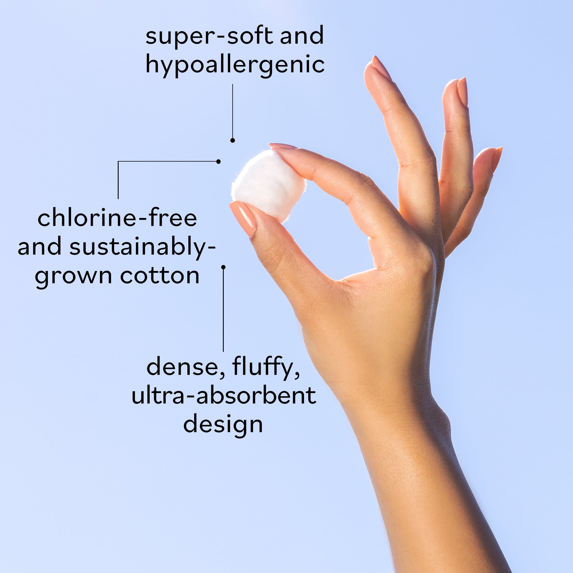 (3 pack) Sky Organics Organic Jumbo Cotton Balls For Sensitive Skin, 100% Pure Organic Cotton Sustainably Grown, Chlorine Free, Hypoallergenic, Ultra-Soft and Absorbant for Beauty & Personal Care, 100 ct.