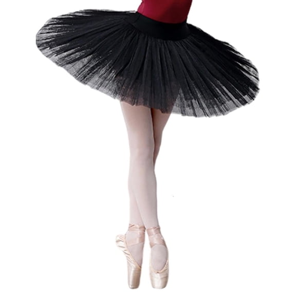 Yihuala Women Ballet Dance Platter Tutus Skirt 7 Layered Tulle Elastic Waist Tutus Skirt with Panty for Stage Party