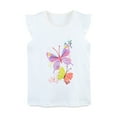 thumbnail image 5 of HILEELANG Toddler Girl Summer Short Clothes Sets Outfits Easter Cotton White Butterfly Tee Shirts Shorts Playwear 5T, 5 of 5