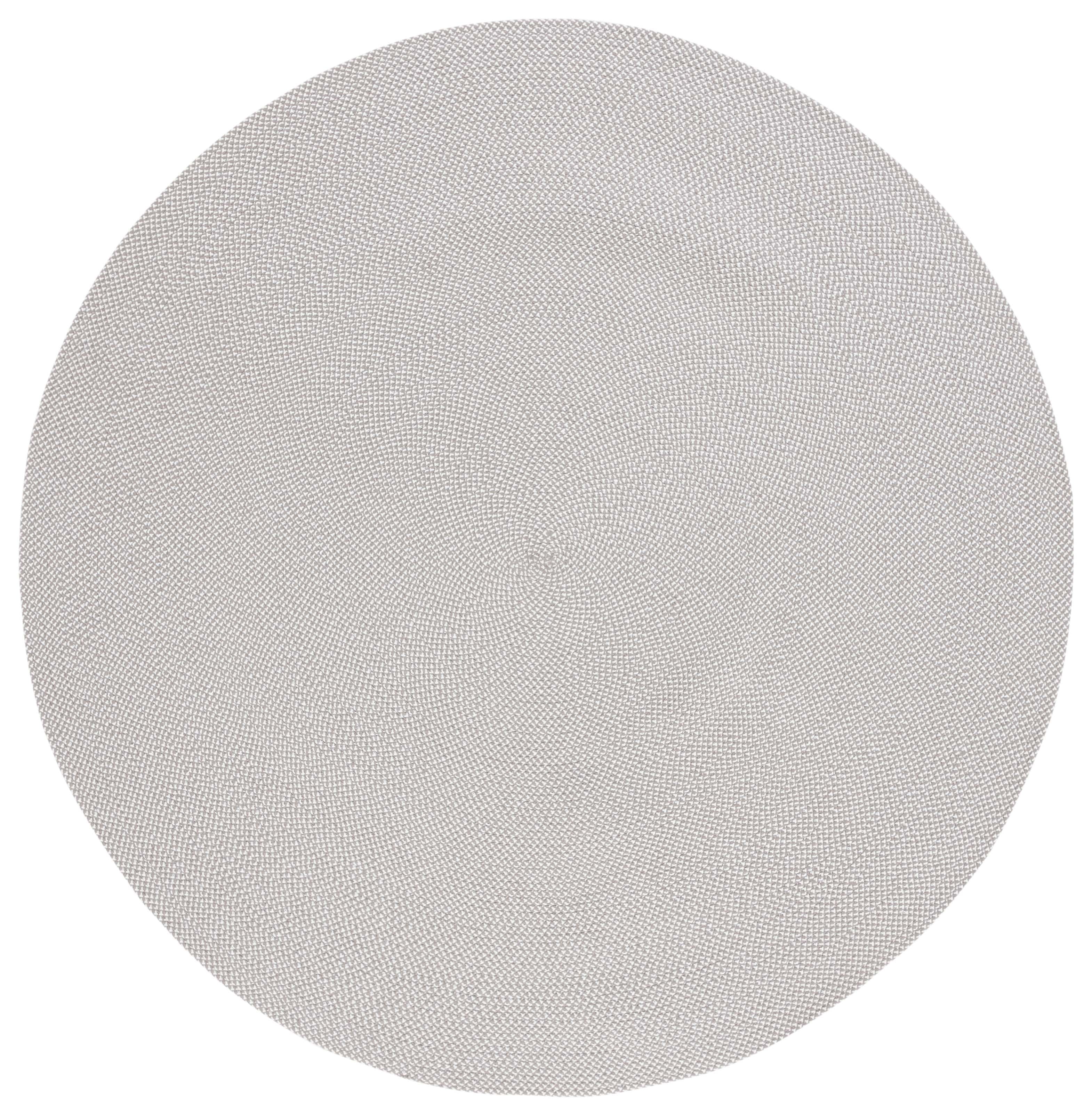 SAFAVIEH Braided Braylon Solid Reversible Area Rug, Gray/Ivory, 5' x 5' Round