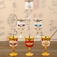 thumbnail image 4 of Copa de vino de temporada rosa, moderna, de forma única, resistente a roturas, de aleación de zinc, estilo europeo vintage, para beber whisky, artículos para el hogar., 4 of 8