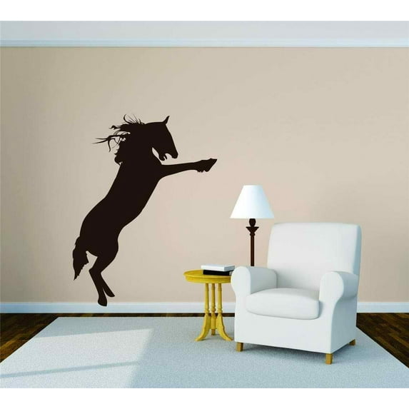 Care Taker Cute Animal Wall Decal Decoration Cute Jumping Horse Silhouette Lasts Years and Easily Removable - Size: 23 In(W) x 30 In(H)