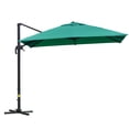thumbnail image 1 of Outsunny 10x10ft Cantilever Umbrella with 4 Adjustable Angle and Rotation, Square Top Market Parasol with Aluminum Pole and Ribs for Backyard Patio Outdoor Area, Green, 1 of 9