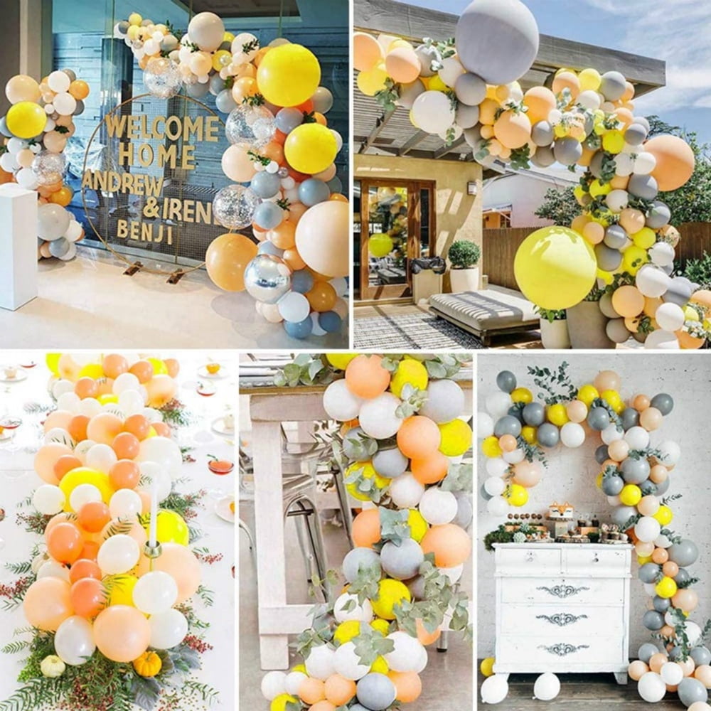 YANSION DIY Balloon Arch Kit Blush Gray Lemon Yellow Balloon Garland Kit, Blush, Lemon Yellow and Gray Balloons Party Decorations for Baby Shower, Bridal Shower, Birthday, Wedding, Grad, Fall Party