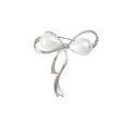 thumbnail image 2 of Eoperou Women Brooch Faux Pearl Hollow Bow Decor Stainless Exquisite Vintage Anti-slip Wear-resistant Coat Collar Hat Scarf Decoration Clothes Pin Garment Jewelry, 2 of 7
