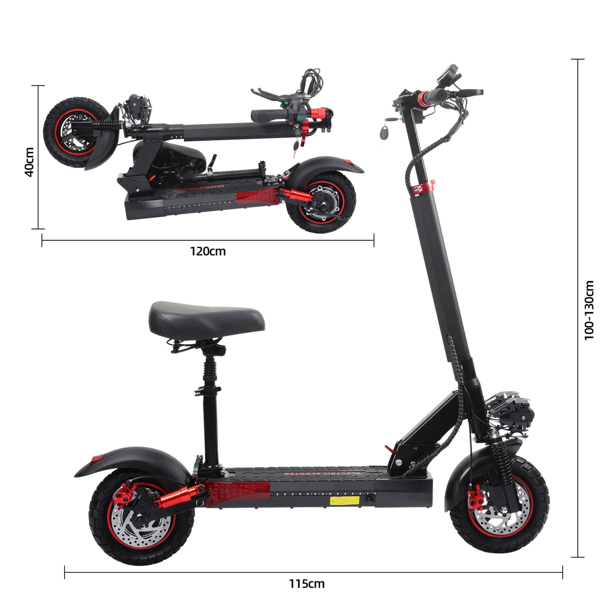 FREEBOY J01 Electric Scooter Adult,800W Motor,Maximum 28 MPH,48V 15Ah 28 Miles,10 inch All Terrain Tires,Foldable Commuting Electric Scooter,UL2272