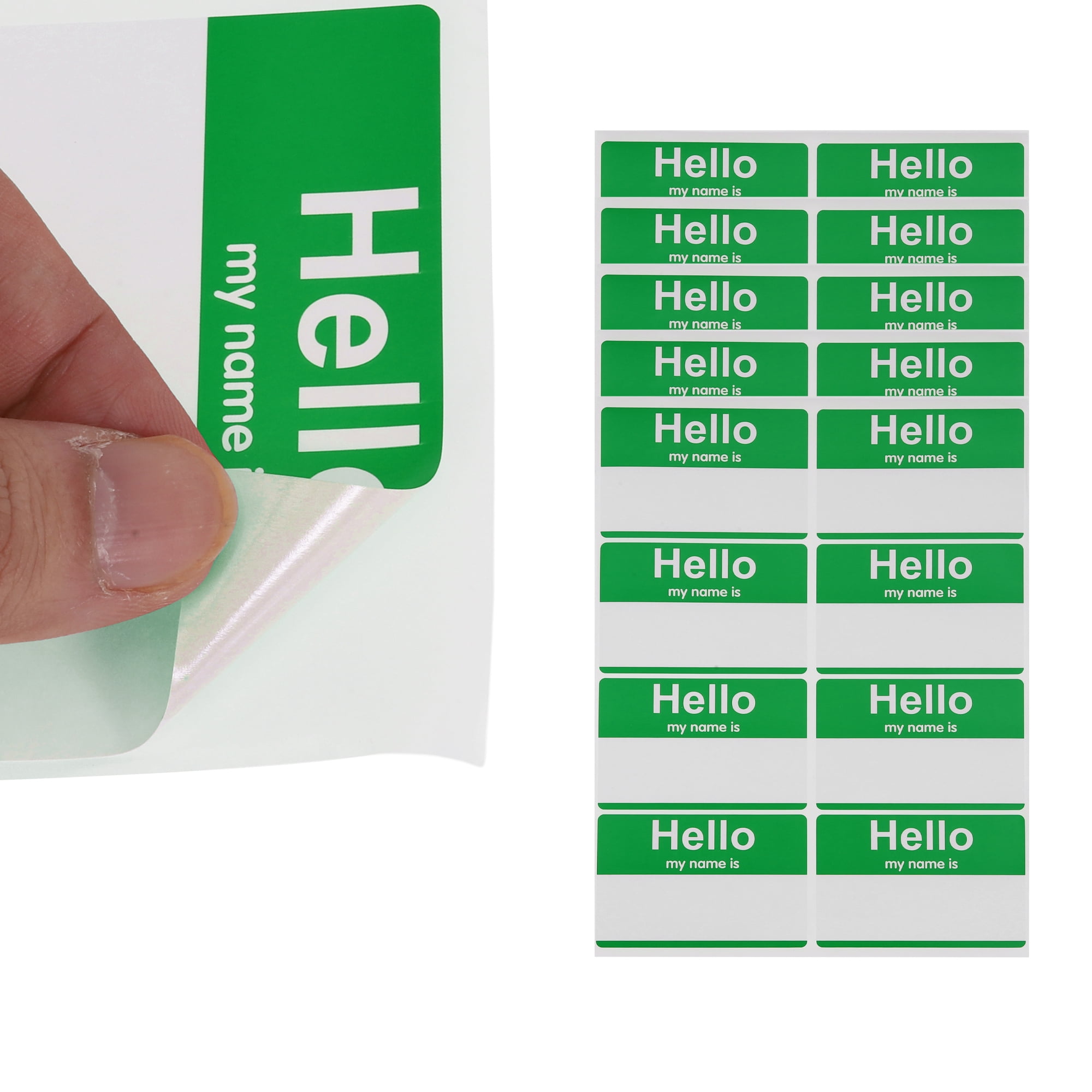 Unique Bargains Handwritten Name Gift Stickers 3.5"x2.25" 6 Pcs Green