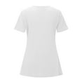 thumbnail image 4 of Womens Tops Womens Summer Fashion Short Sleeve V Neck Ribbed Shirt Top Summer Solid Color Casual T Shirt Mesh Panel Long Sleeve Undershirt for Women Ringer Tee Womens Athletic Tee Stripe Shirt White S, 4 of 4