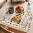 thumbnail image 3 of Farm Sunflowers Placemats Set of 8, Summer Floral Truck Leaves Fruit Wood Grain Non-Slip Place Mats Washable Table Mats for Kitchen Dining Table Decorations Indoor/Outdoor, 3 of 9