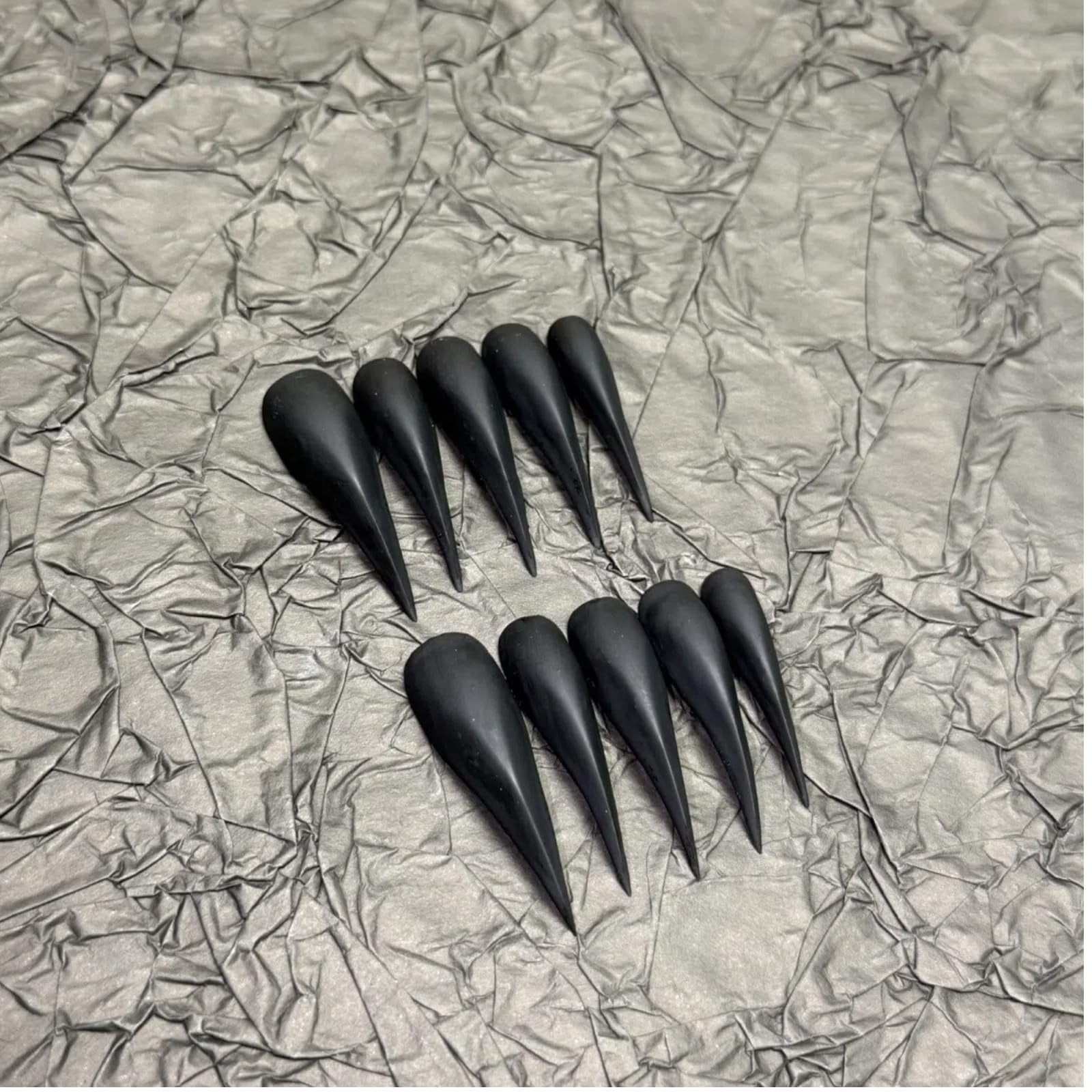 Halloween Press Claw on Nails  Long Short Medium Curved Stiletto Handmade Gothic Design Horror Vampire False Nails Dragon Cat Claw Press on Nails Glossy Glue on Nail Thick Acrylic False Nails