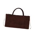 thumbnail image 5 of freneci Suede Tote Bag for Women Hobo Portable Casual Simple Shopping Bag Faux Suede Coffee, 5 of 8
