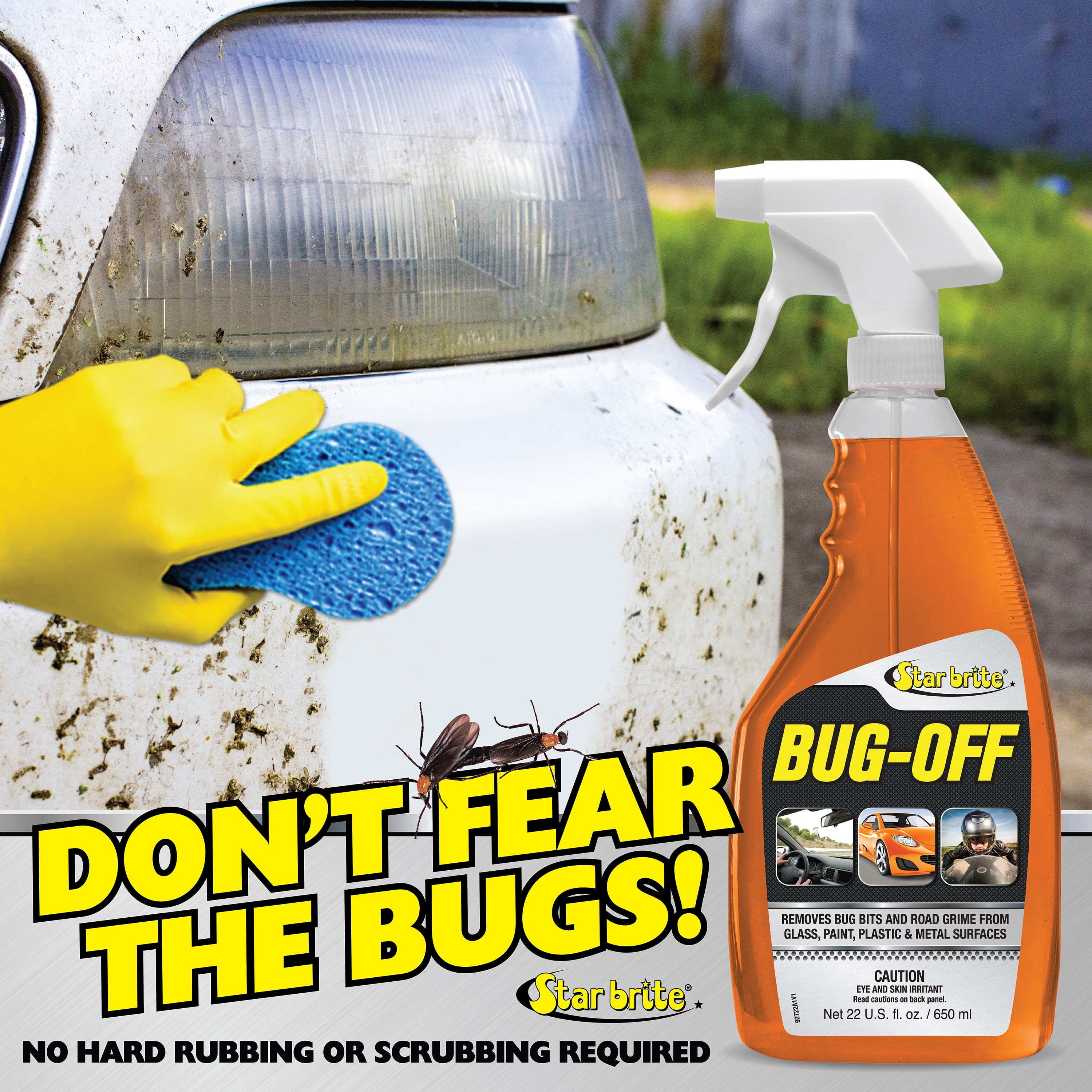 STAR BRITE Bug Off - Premium Automotive Dead Insect Residue Cleaner - Quick  & Easy Bug and Tar Remover for Cars - 22 OZ (092722)