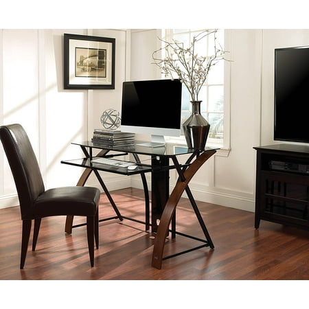Twin Star Home - Computer Desk with Keyboard Tray - Espresso