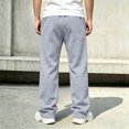 thumbnail image 4 of Jalioing Sweatpants for Teen Boy Solid Color Loose Straight Leg Open Bottom Sport Pants Drawstring Waist Athletic Pants, 4 of 7