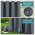 thumbnail image 2 of LUSHVIDA Outdoor Curtains for Detachable Sticky Tab Top Patio Waterproof Outside Curtains for Gazebo, Porch, Pergola, Privacy Curtain, 54 x 108 inch, 1 Panels, Grey, 2 of 7