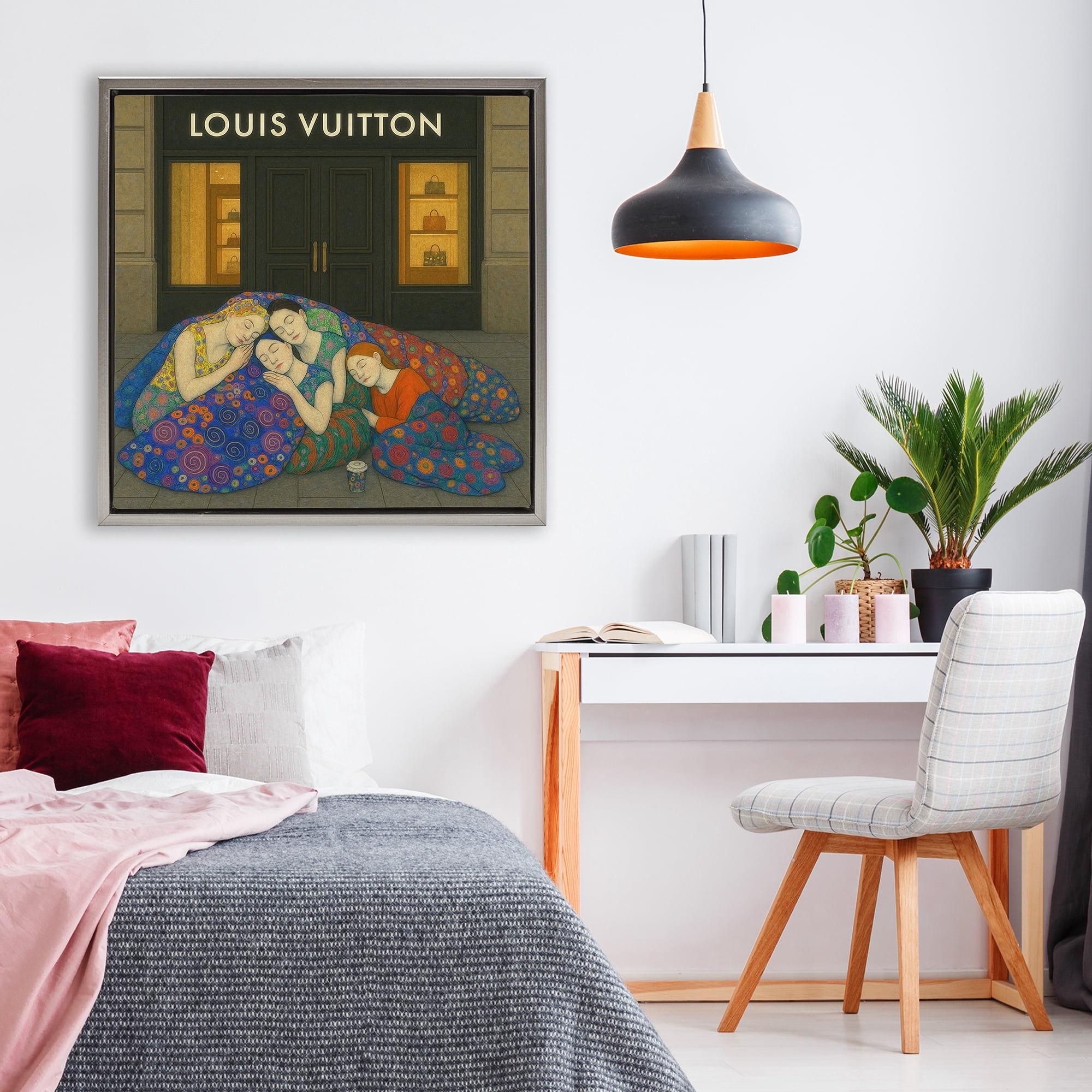 Stupell Industries Iconic Style Fashion Shop Gray Framed Floater Canvas Wall Art, design by Grotto Studios