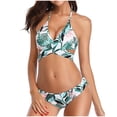 thumbnail image 1 of Plus Size Swimsuit Women Two Pieces Bathing Suit Top Stagger With High Waisted Bottom Bikini Set, 1 of 5