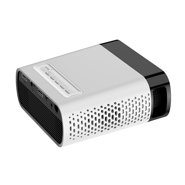 Seitruly Proyector Foqucy GX100 compatible con USB TF tarjeta reproductor multimedia hogar 16:9 Control remoto proyección Oficina Video película Electrónica Blanco Enchufe de EE. UU.