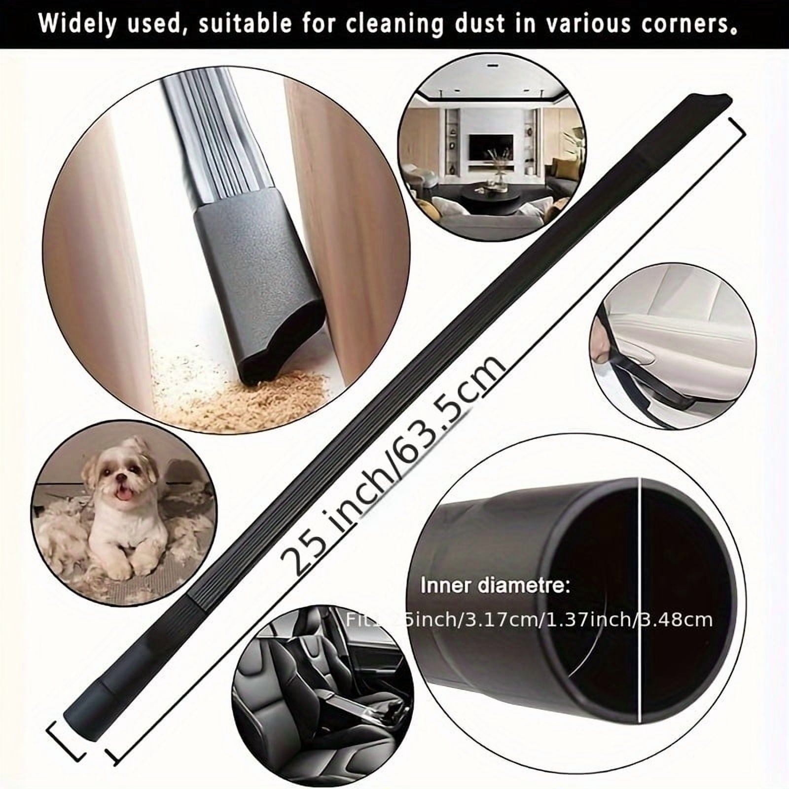 12PCS Universal Vacuum Attachment Kit Wet Dry Plastic Vacuum Hose Adapter 1-1/4" Vacuum Cleaners Accessories With Horse Hair Brush Extension Wand Flexible Crevice Tool Adapter For Shop Vac