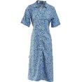 thumbnail image 5 of Baywell Summer Dresses for Women UK Polka Dot Midi Short Sleeve Dress Button Down A Line Shirt Dress Boho Style Beach Sundress V Neck Tie Waist Swing Flowy Dress, 5 of 6