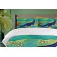 thumbnail image 4 of Ambesonne Dinosaur Duvet Cover Sets, Sea Creature, 2-Queen, Jade Green Navy Blue, 4 of 7